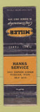 Matchbook Cover - Miller Tires Hanks Service Hoquiam WA WORN