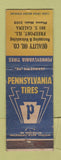 Matchbook Cover - Pennsylvania Tires Quality Oil Freeport IL WORN