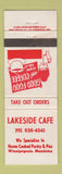 Matchbook Cover - Lakeside Cafe Winnipegosis MB
