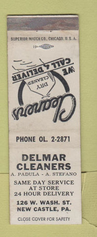 Matchbook Cover - Delmar Cleaners New Castle PA WEAR
