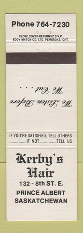 Matchbook Cover - Kerby's Hair Salon Prince Albert SK