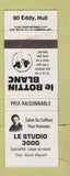 Matchbook Cover - Le Studio 3000 Salon Hull QC
