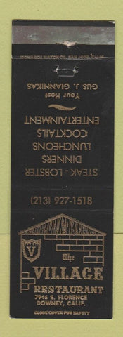 Matchbook Cover - Village Restaurant Downey CA