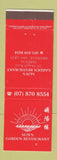 Matchbook Cover - Sun's Garden Restaurant Chinese Brisbane Australia