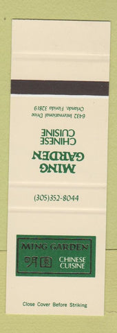 Matchbook Cover - Ming Garden Chinese Restaurant Orlando FL SAMPLE