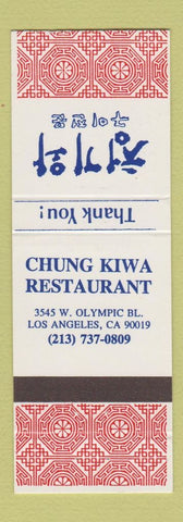 Matchbook Cover - Chung Kiwa Chinese Restaurant Los Angeles CA