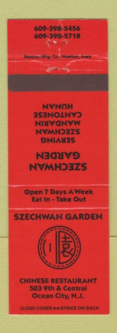 Matchbook Cover - Szechwan Garden Chinese Restaurant Ocean City NJ