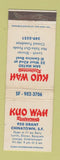 Matchbook Cover - Kuo Wah Chinese Restaurant San Francisco CA San Mateo