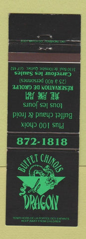 Matchbook Cover - Buffet Chinois Chinese Dragon Quebec QC
