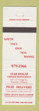 Matchbook Cover - Star House Chinese Restaurant Toronto ON
