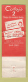 Matchbook Cover - Corky's Restaurant North Miami Beach FL WORN