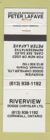 Matchbook Cover - Riverview Dodge Chrysler Cornwall ON