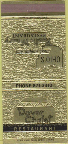 Matchbook Cover - Dover Chalet Restaurant Westlake OH 30 Strike
