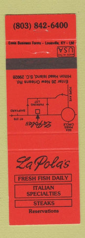 Matchbook Cover - La Pola's Italian Restaurant Hilton Head Island SC