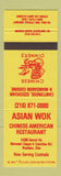 Matchbook Cover - Asian Wok Chinese Restaurant Westlake OH