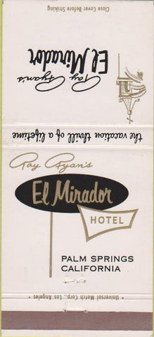 Matchbook Cover - Ray Ryan's El Mirador Palm Springs CA 30 Strike