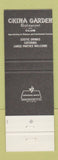 Matchbook Cover - China Garden Chinese Restaurant San Angelo TX