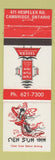 Matchbook Cover - Rien Sun Inn Chinese Cambridge ON WEAR