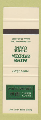 Matchbook Cover - Ming Garden Chinese Restaurant Orlando FL SAMPLE