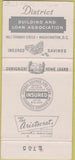 Matchbook Cover - District Building Loan Washington DC 30 Strike