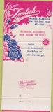 Matchbook Cover - Zimlich Flowers Mobile AL 30 Strike