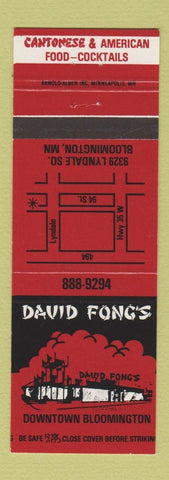 Matchbook Cover - David Fong's Chinese Restaurant Bloomington MN