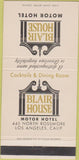 Matchbook Cover - Blair House Los Angeles CA 30 Strike