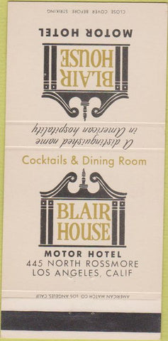 Matchbook Cover - Blair House Los Angeles CA 30 Strike