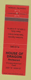 Matchbook Cover - House of Dragon Chinese Restaurant Norman OK