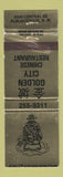 Matchbook Cover - Golden City Chinese Restaurant Albuquerque NM WEAR