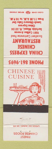 Matchbook Cover - China Express Chinese Restaurant Miami FL