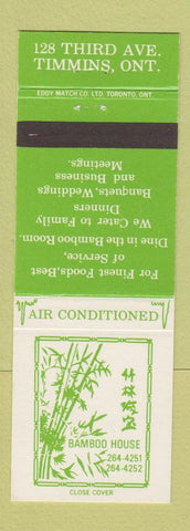 Matchbook Cover - Bamboo House Chinese Timmins ON