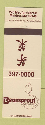 Matchbook Cover - Beansprout Restaurant Malden MA