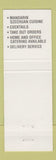 Matchbook Cover - Beansprout Restaurant Malden MA