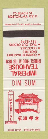 Matchbook Cover - Imperial Teahouse Chinese Boston MA Chinese