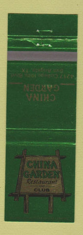Matchbook Cover - China Garden Chinese Restaurant San Angelo TX