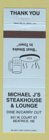 Matchbook Cover - Michael J's Steakhouse Lounge Beatrice NE