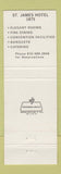 Matchbook Cover - St James Hotel Red Wing MN