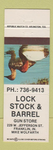 Matchbook Cover - Lock Stock & Barrel Gun Store Franklin IN