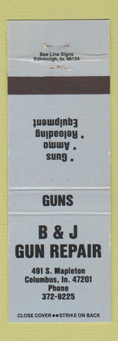 Matchbook Cover - B&J Gun Repair Columbus IN
