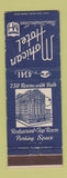 Matchbook Cover - Mohican Hotel New London CT