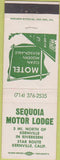Matchbook Cover - Sequoia Motor Lodge Kernville CA