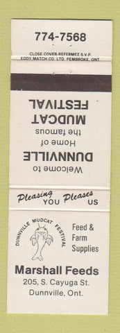 Matchbook Cover - Marshall Feeds Dunnville ON Mudcat Festival