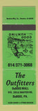 Matchbook Cover - The Outfitters DuBois PA hunting sporting goods