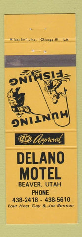 Matchbook Cover - Delano Motel Beaver UT