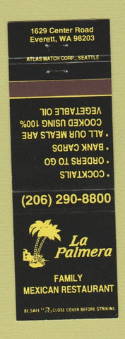 Matchbook Cover - La Palmera Mexican Restaurant Everett WA