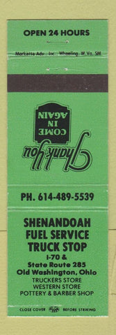 Matchbook Cover - Shenandoah Fuel Service oil gas Old Washington OH GREEN