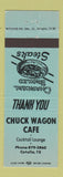 Matchbook Cover - Chuck Wagon Cafe Cotulla TX TEAL
