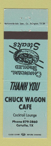 Matchbook Cover - Chuck Wagon Cafe Cotulla TX TEAL