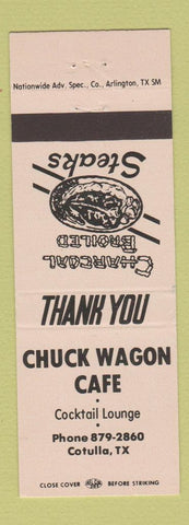 Matchbook Cover - Chuck Wagon Cafe Cotulla TX PEACH